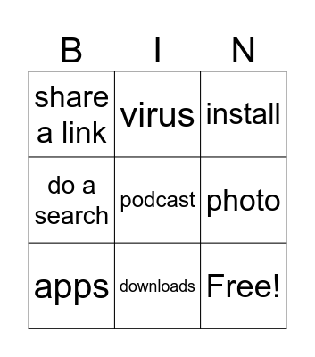 Digital Life Bingo Card