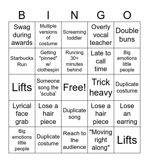 Rainbow Comp 2026 Bingo Card