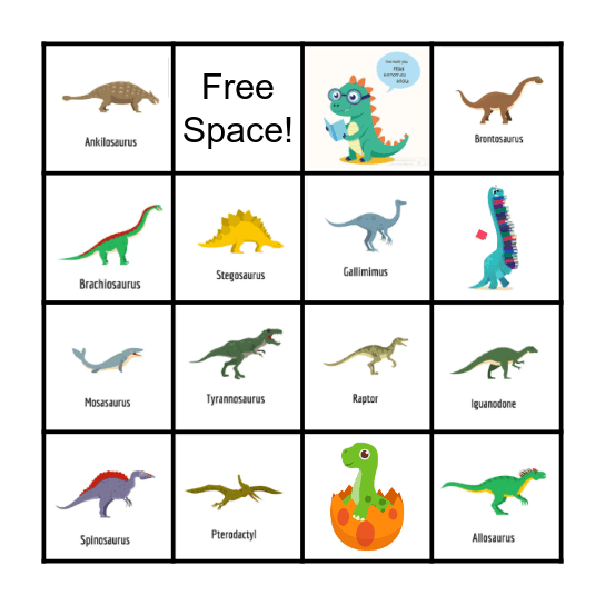 Dino Bingo Card