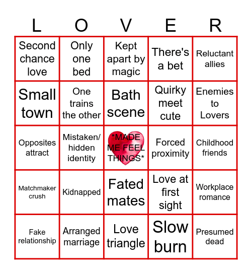 Romance Bookworm Bingo (Summer 2026) Bingo Card