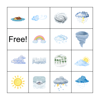 Weather Bingo Card