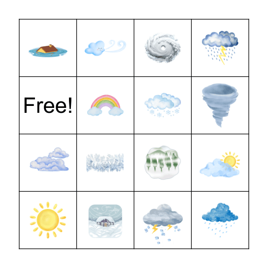 Weather Bingo Card