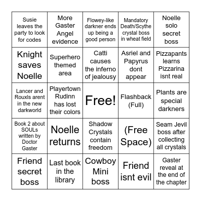 Chapter 5 Bingo Card