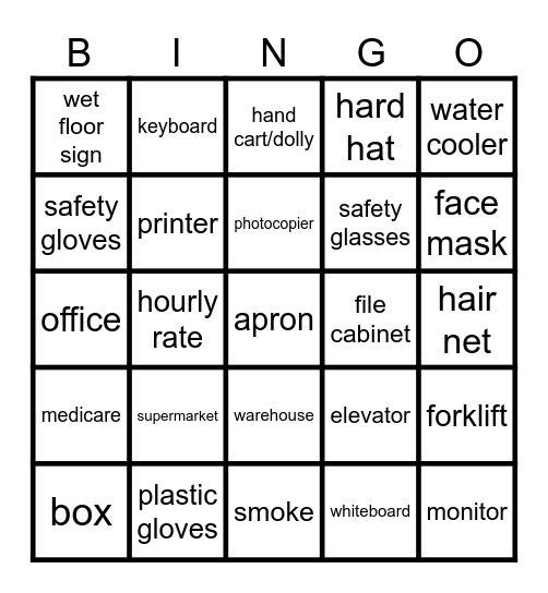 ESL 603 - Unit 5 Bingo Card