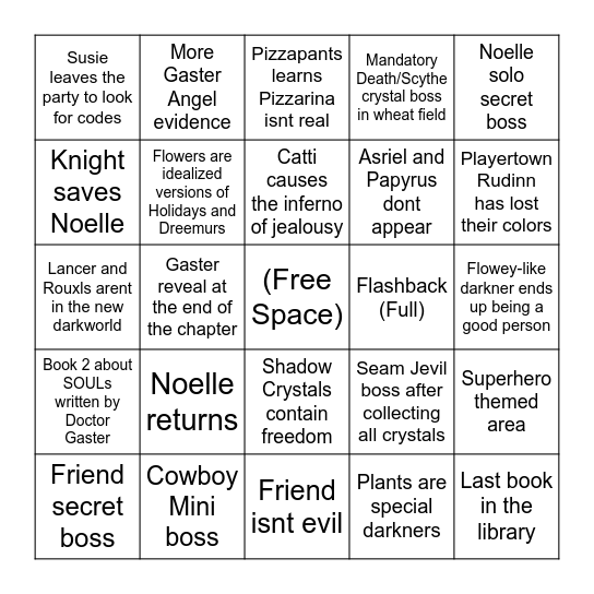 Chapter 5 Bingo Card