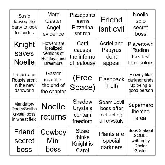 Chapter 5 Bingo Card