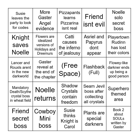 Chapter 5 Bingo Card