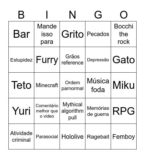 bingo 3 Bingo Card