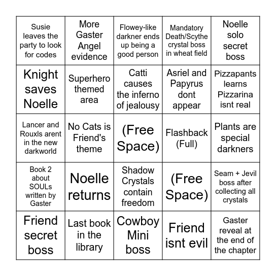 Chapter 5 Bingo Card