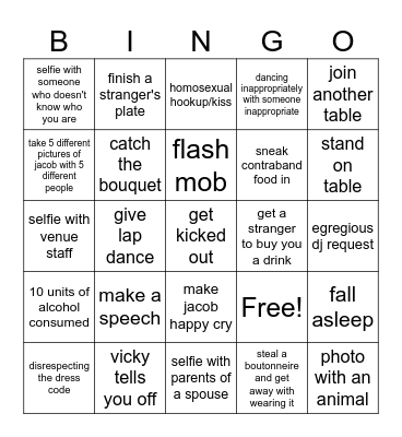 squad goals jcub wed Bingo Card