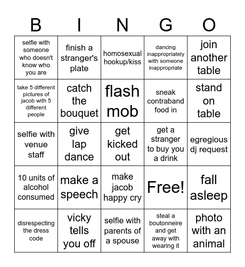 squad goals jcub wed Bingo Card