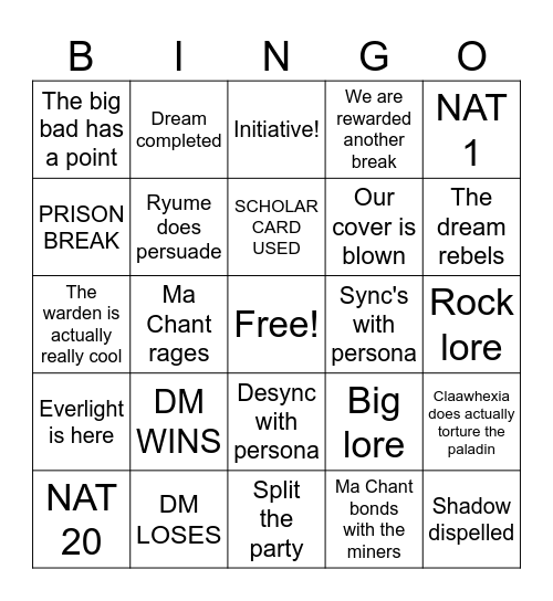 WILD BINGO Card