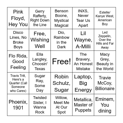 Round 4: Wild Card Bingo Card