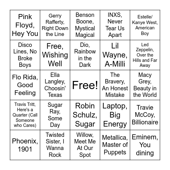 Round 4: Wild Card Bingo Card