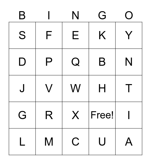 ABC BINGO Card