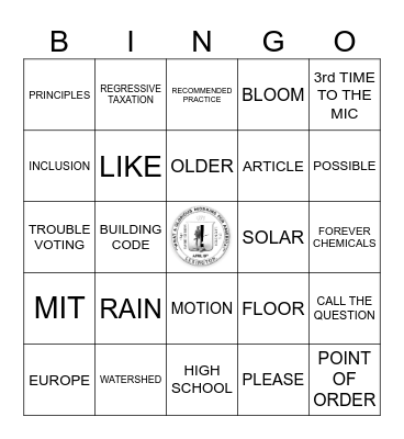 Secret ATM Bingo Card