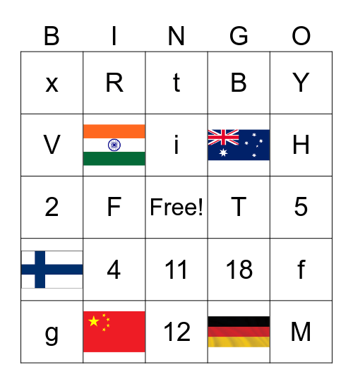Let's Try 1 Unit 1 Bingo Card