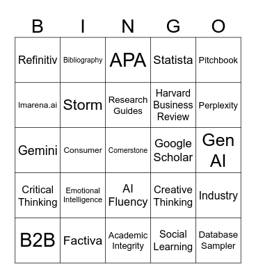 Business Research Bingo Card