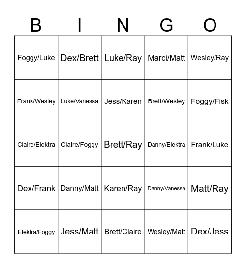 DD Crackship/Rarepair Bingo (DDBA included) Bingo Card