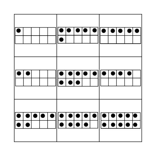 10 Frame Bingo Card