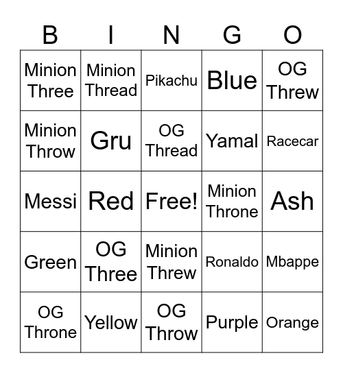 BINGO! Bingo Card