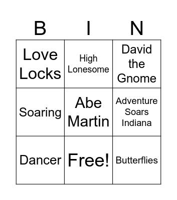 Nashville 3 in a Row Bingo Card