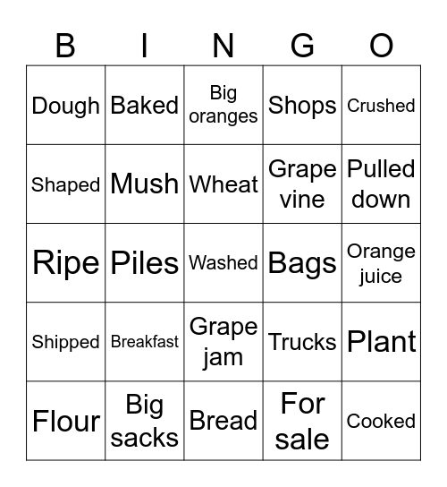 A Look at Breakfast Bingo Card