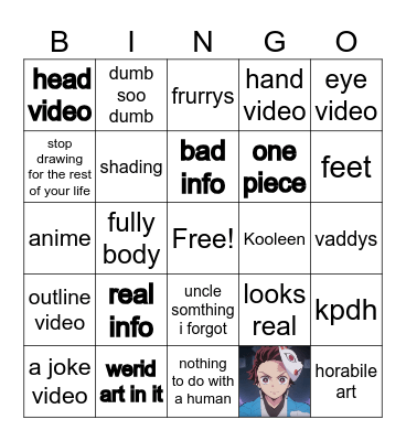 art Bingo Card