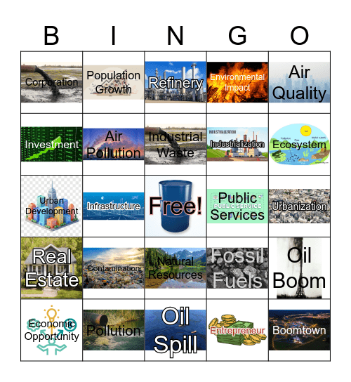 The Texas Oil Boom-(listen for definition) Bingo Card
