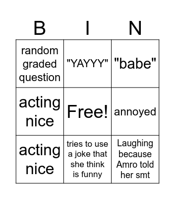 Mrs Maram Bingo Card