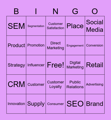 ศัพท์การตลาด Bingo Card