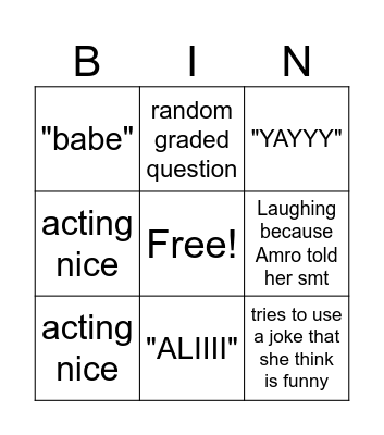 Mrs Maram Bingo Card