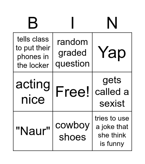 Mrs Maram Bingo Card
