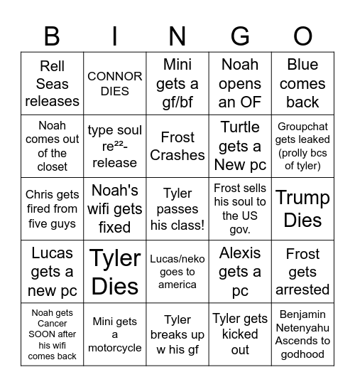 2026/2027 bingo Card