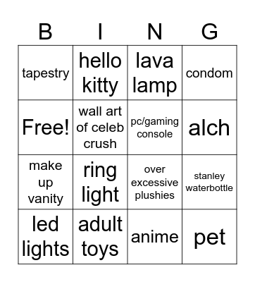 blind dating off rooms Bingo Card