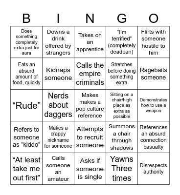 Corvis Bingo Card
