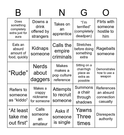 Corvis Bingo Card