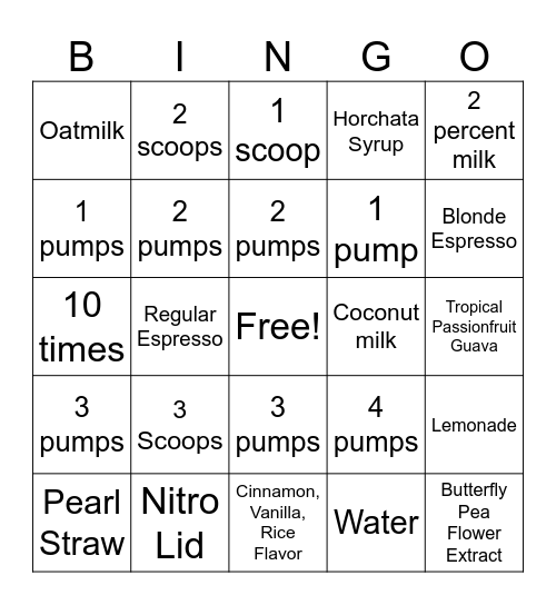 SUMMER 1 BINGO Card