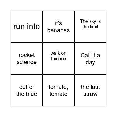 EXPRESSION BINGO Card