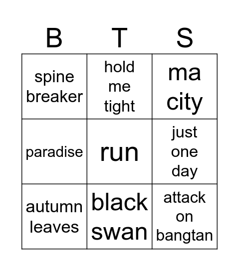 bts en chile 2026 Bingo Card