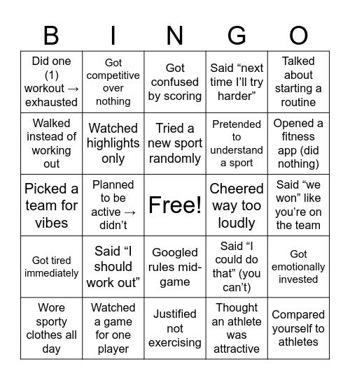 Daily Bingo - Sports Bingo Card