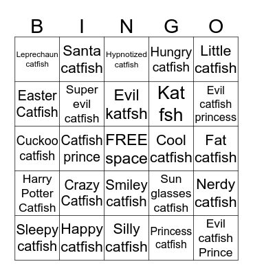 Crazy Catfish Bingo Card