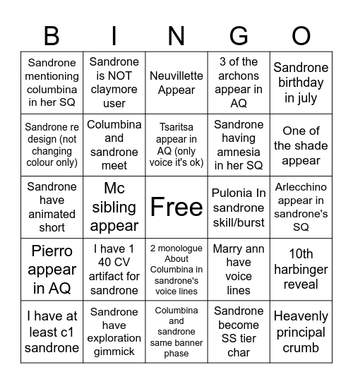 6.7 BINGO CARD BY YUKI Bingo Card