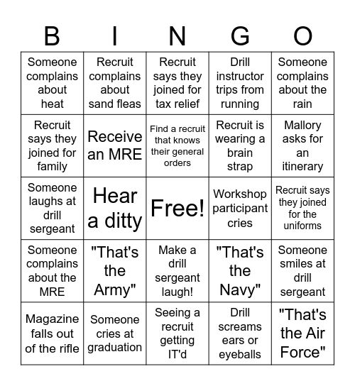 Marine Corps EWS! Bingo Card