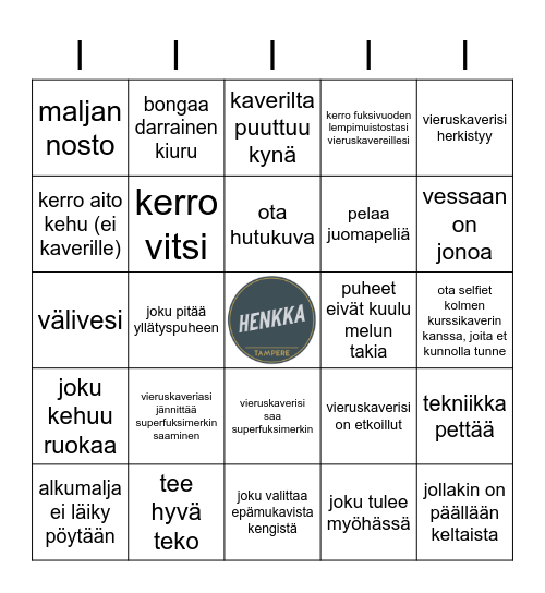 L Bingo Card