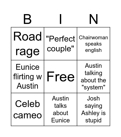 beef Bingo Card