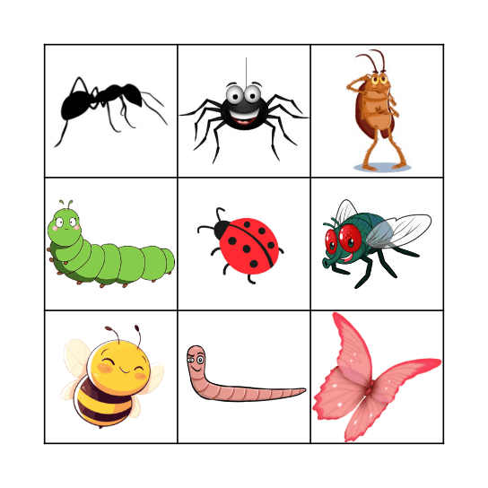 LES  INSECTES Bingo Card