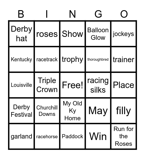 Kentucky Derby! Bingo Card
