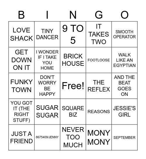 Good Old Bingo Card