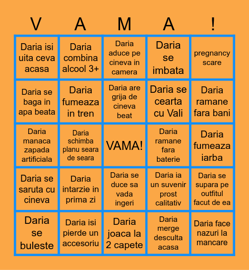 VAMA! Bingo Card